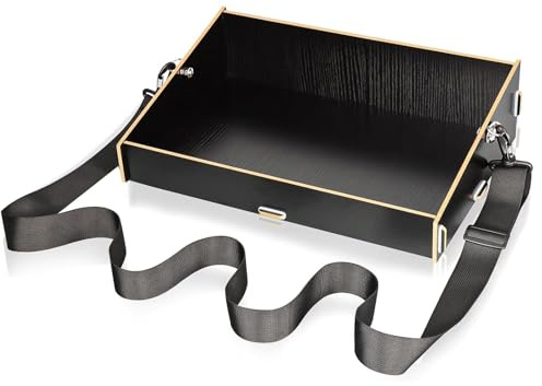 BEIMEIII Bauchladen Junggesellinnenabschied Schwarz Bauchladen JGA 40 * 26 * 10.5cm Bauchladen Braut Holz Junggesellinnenabschied Deko für Männer Frauen JGA Party Spiele Promotion
