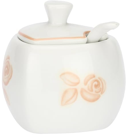 THUN - Mini sucrier en forme de cœur avec cuillère à café - Porcelaine - Collection Bonbonnière - 50 ml - 6 x 8,5 cm