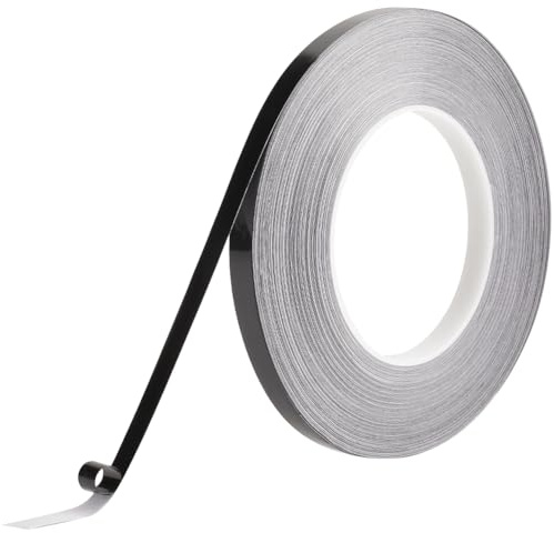 GORGECRAFT Ruban Adhésif en Polyester Brillant 50mX10mm pour Moulures Murales Noir Étanche Décoratif à Décoller et Coller pour Bordures de Miroir Carrelage Bandes de Calfeutrage Arts Graphiques