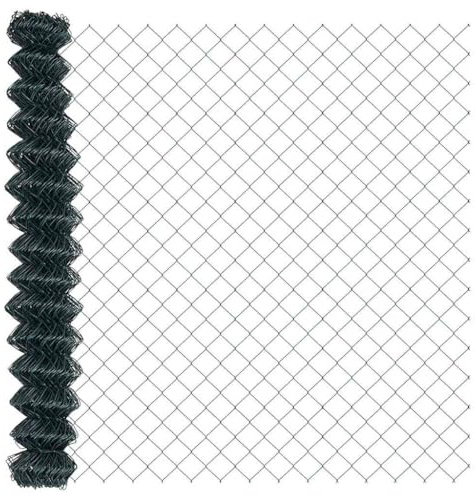 vidaXL Kedjelänk Stängsel Grön 25 x 1,6 m Stål, Trädgård och terrassstaket, rektangulärt, slitstarka UV-resistenta material, modern utomhusskydd
