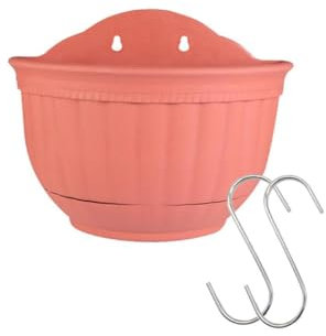 HEMOTON Semi-circular Wall Hanging Flower Pot Plastic Pot Hooks for Indoor Outdoor Garden Decor for Hanging Artificial Flora