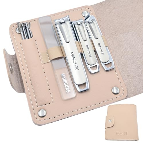 ZHIYE 10 Pcs Manicure Pedicure Kit, Stainless Steel Nail Clippers Set Professional Nail Grooming Tools with Case for Men Women (Space Silver)