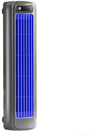 Zoegneer Mini ventilador de aire acondicionado portátil con batería de 2000 mAh, 3 ajustes de velocidad, ventilador de torre de pie de escritorio, ventilador eléctrico silencioso sin aspas para el