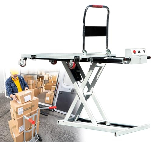 Carrello elevatore idraulico a forbice, tavolo elevatore mobile elettrico con capacità di 270 kg e altezza di 102 cm, ideale per la movimentazione dei materiali e l'uso industriale