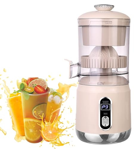 Rechargeable Electric Citrus Juicer, 600ML Small Wireless Juice Machine, Portable Orange Squeezer with USB, Premium Juicer for Lemon, Tomato pink