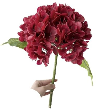 Fiori artificiali di ortensia, decorazione per bouquet da sposa (rosso)
