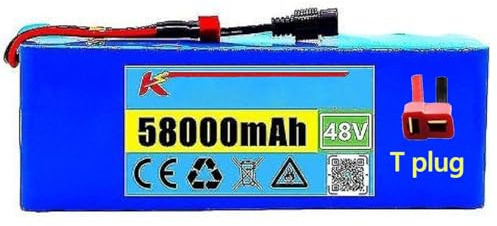 Batterie Lithium-ION pour vélo Électrique Batterie Lithium 48V 58AH 13S3p for Vélo Scooter Kart Fauteuil Roulant Électrique avec Chargeur BMS XT60/T Plug