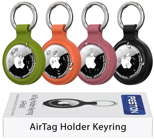 PESTON AirTag Nyckelring, 4-pack IP67 Hållare för Apple AirTag 1 och 2