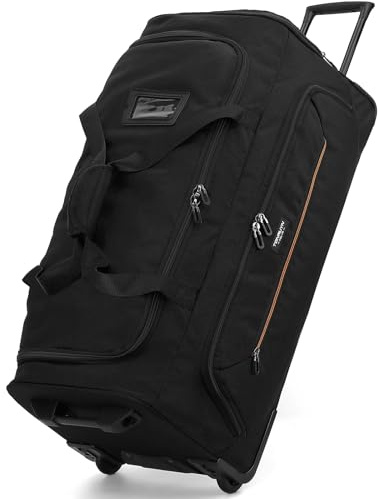 TONRUYN Reisetasche mit Rollen Groß Trolley Reisetaschen mit Schuhfach und Nassfach für Herren Damen Weichgepäck Rolltasche mit Teleskopgriff für Camping Urlaub Sport, 74 cm, 85 Liter Schwarz