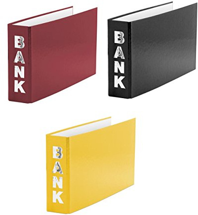 3 Bankordner / 140x250mm / für Kontoauszüge / Farbe: je 1x gelb, rot, schwarz