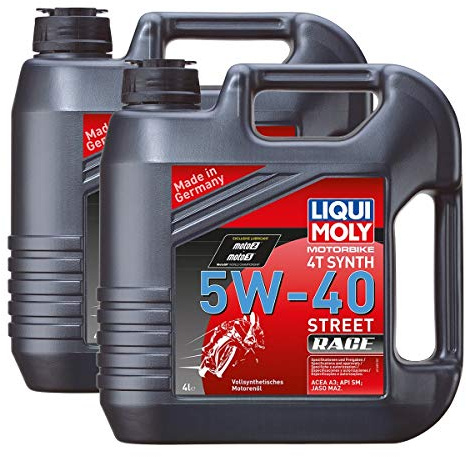 2x LIQUI MOLY 1685 Motorbike 4T Motorrad Synth Sport Street Race 5W-40 4L