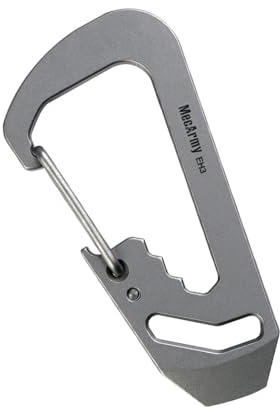 MecArmy EH3 EDC Carabiner Keychain – Everyday Carry Clip with Bottle Opener, Hex Wrench & Secure Attachment, Premium Titanium for Keys, Backpack, Outdoor & Travel