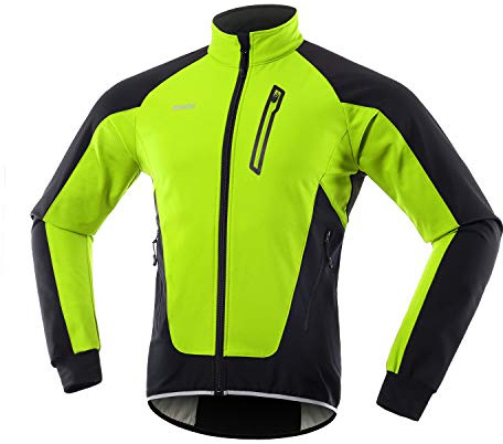 ARSUXEO Fahrradjacke Herren Radjacke Winter Fahrrad Jacke Thermo Reflektierende Wasserdicht Atmungsaktiv Softshell Winterjacke 20B
