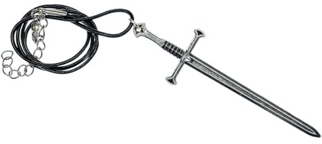 Miniblings Schwert Halskette Leder 45cm | Halsschmuck aus eigener Fertigung in Berlin, mit Ritter und Rollenspiel
