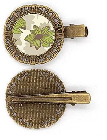 Braune grüne Blumenpflanze Farbe Haarnadel Haarschmuck Brosche Haarklammer Barrette