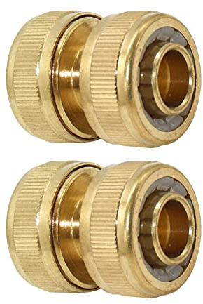 Hydrogarden 2 Stück Messing Reparator-Satz 19mm (3/4) - Schlauchadapter zum fur Schlauchreparatur schnell und einfach ohne Werkzeug