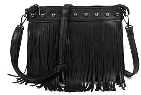 LHHMZ Damen Mode Hobo Fransen Umhängetaschen Vintage kleine Quaste Crossbody Geldbörse Taschen