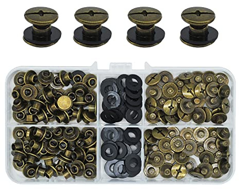 60Pcs Chicago Screw Posts, M5*4mm Rivet Chicago Binding Screws Bronze