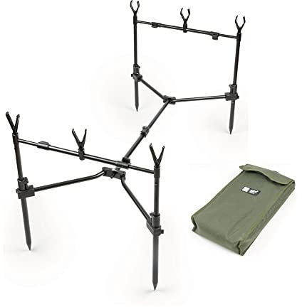 Zite Fishing Rod-Pod Kompakt - Rutenhalter Angelruten Karpfen-Angeln - Ruten-Ständer Kleines Transportmaß mit Angelständer Transport-Tasche