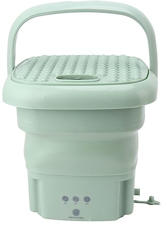 Tragbare Waschmaschine, Faltbare Mini-Waschmaschine mit Schleudertrockner und Ablaufschlauch, Tiefenreinigung, Tragbare Waschmaschine für Wohnmobil, Wohnung, Wohnheim, Reisen (Grün)