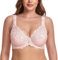 Ayigedu Women's Full Coverage Minimiser Bra Floral Lace Non Padded Plus Size Underwired Bra 32H Pink