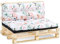 Amazinggirl Cuscini per pallet esterno 1. Set: 40x120 cm + 80x120 cm - cuscino per bancali grandi schienale o seduta da divano panchina da giardino balcone e terrazza Fiori bianchi