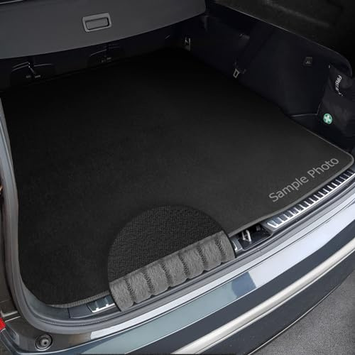 To fit Dacia Duster II 2X4 (2018+) Tailored Black Carpet Boot Mat + Grey Ribbed Trim (Non 4x4 models only)