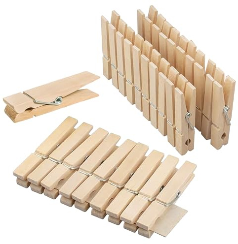KUBDPQOR 30 Pinces à Linge en Bois Miniatures Non traité de 10 cm de Long, Pince à Linge en Bois Pince à Linge, Pinces à Linge en Bois pour Suspendre Linge, Photos et Notes et projets de Bricolage