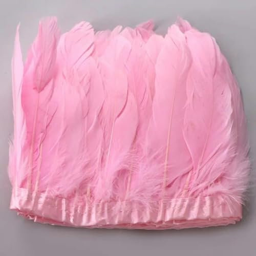 WYLZBA 15–18 cm Federn, Fransen, Federn, Stoff, Gürtel, DIY, Kleid, Hochzeit, Party, Rosa, 6 Yards