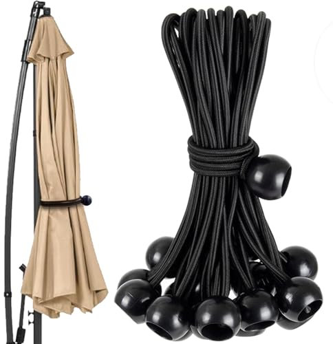 Celeyearnirs 12 x Regenschirm-Gurte für Sonnenschirm, Terrassenschirm, Bungee