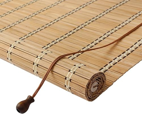 Retro Bambusrollo Outdoor Wetterfest Sonnenschutz,Büro Seitenzug Fensterrollo,Lichtfilter-Holz-Jalousien,für Korridor Gazebo Gärten Terrassen Fenster Tür