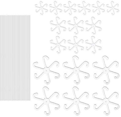 Hsthe Sea 18-teilige Einzelpflanzen-Stielstütze, Acryl-Kletterpflanzenständer, Ständer, Pfahl, wiederverwendbarer Pflanzen-Wachstumspfahl, Zubehör, Ständer für Outdoor-/Indoor-Gartenpflanzenwachstum