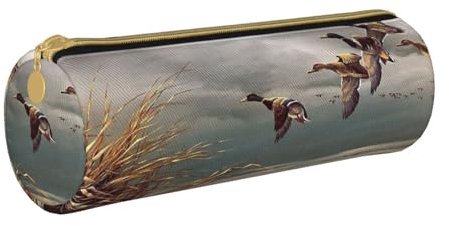 VANANI Jagd fliegende Wilde Enten Tragbares Federmäppchen, Multifunktionales Federmäppchen, Federmäppchen für Teenager, mit Reißverschluss, geeignet für Schulen und Büros, weiß, Einheitsgröße,