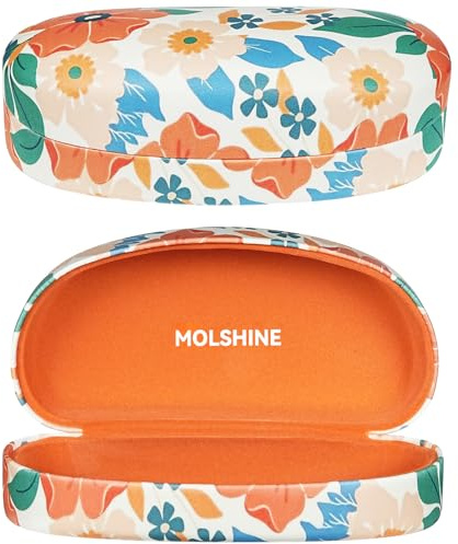 molshine Hartschalen-Sonnenbrillenetui,großes Hardcase Brillenetui mit Mikrofasertuch wird Damen und Herren für Sportbrillen und Sonnenbrillen geeignet