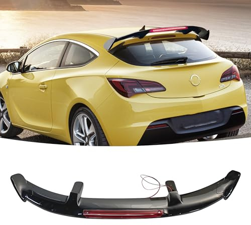 MUTUSAISI Car Universal Rear Window Roof Spoiler Drilling Installation Wing,W/Light,Fit For Vauxhall Astra GTC VI 2011-2018 CDTi/Limited Edition/SRi/Sport/T/VXR/i Trubo Gloss Black Accessories