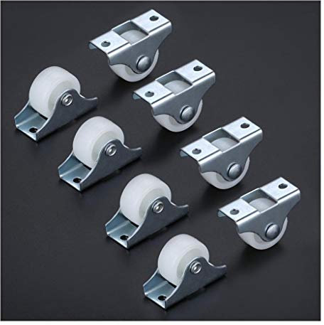 Ruote piroettanti girevoli, rotelle for mobili da 8 pezzi da 1 pollice, parti di modelli fai da te, rotelle fisse for auto piatte, ruota direzionale muta in materiale di silice metallica, cuscinetto r