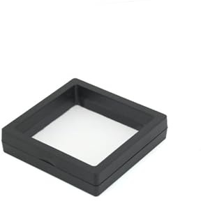 GGNPCWW Schwebender 3D Rahmen 3 stücke Ohrringe Lagerung Box Schutz Film Transparent Display Armband Halskette Box Anti-Oxidation Schmuck PE Film Suspension Box(5cmx5cm,Black)