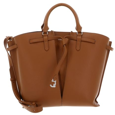 Coccinelle Pelle borsetta borsa a tracolla Flores Handbag Grained Leather Cuir marrone chiaro