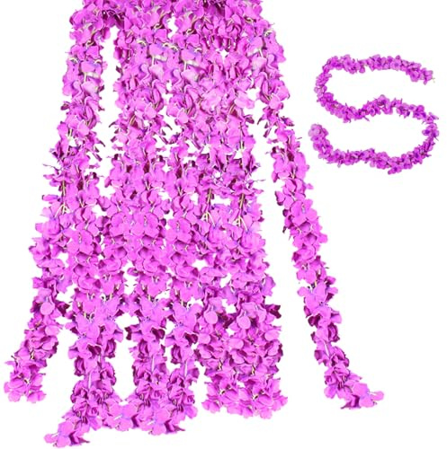 BSITSSS 3 Stück Blumenranken Künstlich, 200cm Kunstblumen Girlande, Blumengirlande Deko Künstliche, Lila Blumen Girlande Frühling Deko für Hochzeit Wand Party Garten