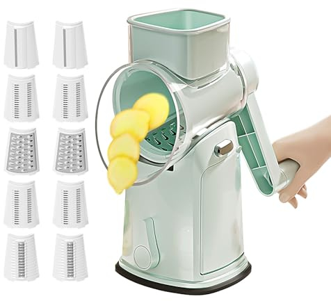 Affettaverdure - Affettatrice per Frutta e Verdure da Cucina,Tagliaverdure Manuale a Manovella per Carote Cipolle Formaggio Frutta Patate Limone Cavolo Frutta a Guscio