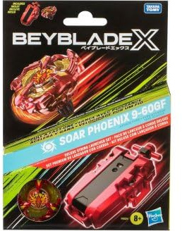 cavernedesjouets Coffret toupie - pour Beyblade x Pack Soar Phoenix 9-60gf - Set toupie + Lanceur Deluxe - Type Attaque + 1 Carte