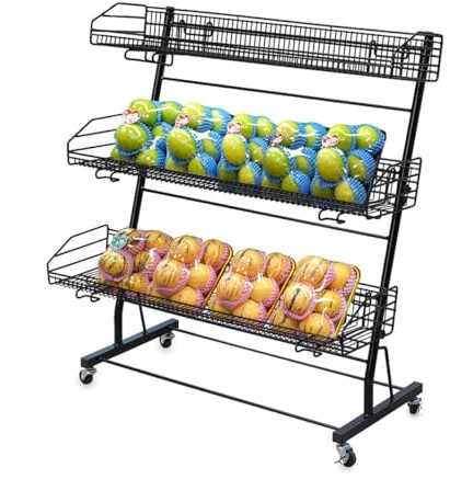 Joytar Présentoirs de supermarché, présentoirs à Chips, étagères de présentation, présentoirs à collations à roulettes, pour Bureau, Magasin, comptoir, Cuisine