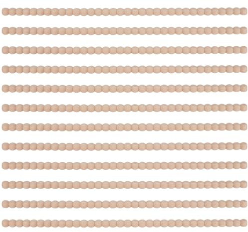 GORGECRAFT 12 Baguette Décorative en Bois Brut de 40cm de Long en Forme de Perle 3D à Découper Idéale pour la Décoration de Meubles Portes Miroirs Armoires Commodes et Autres Projets de Bricolage.