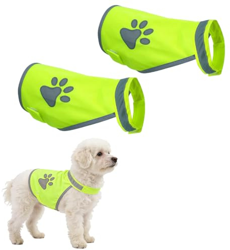 LUFFLOK 2 Pezzi Gilet di Sicurezza Riflettente per Cani Gilet Riflettente