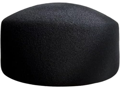 Dianzan Vintage Pillbox-Fascinator-Hut Für Damen, Winter, Wolle, Kurze Krempe, Flache Baskenmütze, Britischer Pillbox-Hut, Elegante Französische Fedora-mütze, Matrosenhut