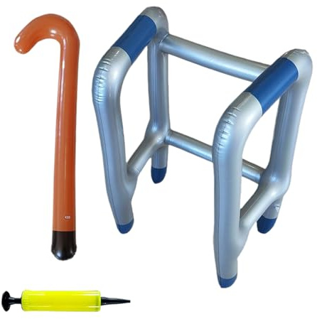Aufblasbare Rute und Gehhilfe - Aufblasbare Sticks, Mobilitäts-Neuheit | Luftgefülltes Spielzeug für Geburtstag, Ruhestand, Kostüm, Rollenspiel, Jubiläumsveranstaltung