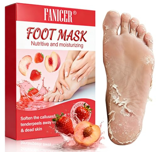 Foot Peeling Mask,Exfoliating Foot Peeling Mask,Remover Calluses,Hard Dead Skin and Cracked Heels,Exfoliating Repairs Smooth Soft Feet,Easy to Use,Men and Women,Pink