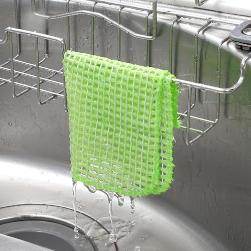 FuKuEn Pet Dish Cleaning Cloth Reusable Microfibre Cloth for Pet Bowl Non Scratch Grid Design Dishcloth Quick Dry Dish Cloths Slow Feeder Bowl Cleaner Cloth with Water Only 20 x 20cm
