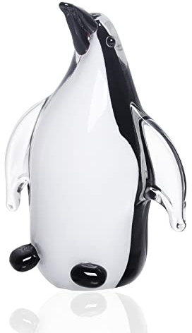 LONGWIN Mundgeblasene Glasfigur Pinguin, Kunst, Kristall, Tierfigur, Sammlerstück, Schreibtischdekoration, Ornamente
