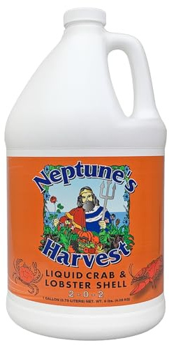 Neptune’s Harvest Organic Crab & Lobster Shell Multi-Purpose Liquid Fertilizer (2-0-2) - 1 Gallon Bottle - Rich in Nutrients Soil Fertilizer - Plant Food for Lawns, Gardens, and Vegetables